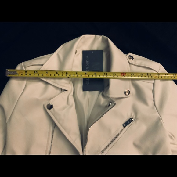 Mark & Morten White Vegan “Leather” motorcycle jacket (small) - Picture 10 of 10